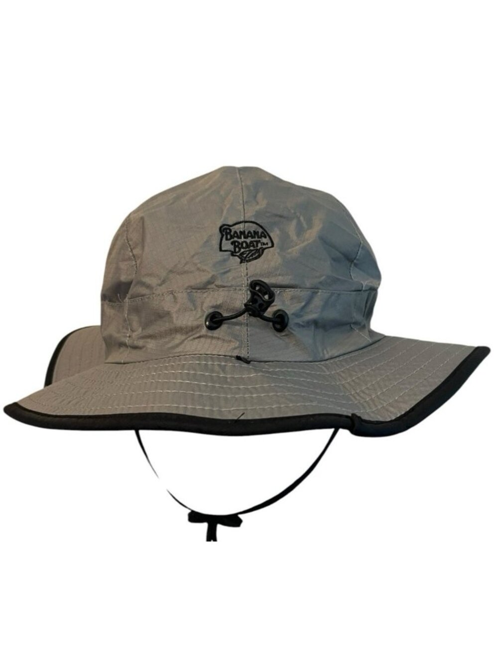Banana Boat One Size Gray Nylon Sun Hat Adjustable Chin Strap Fisherman Outdoor